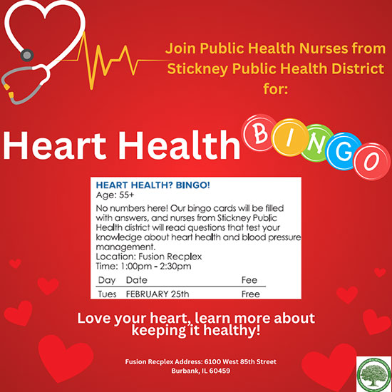 Heart Health Bingo Event flyer